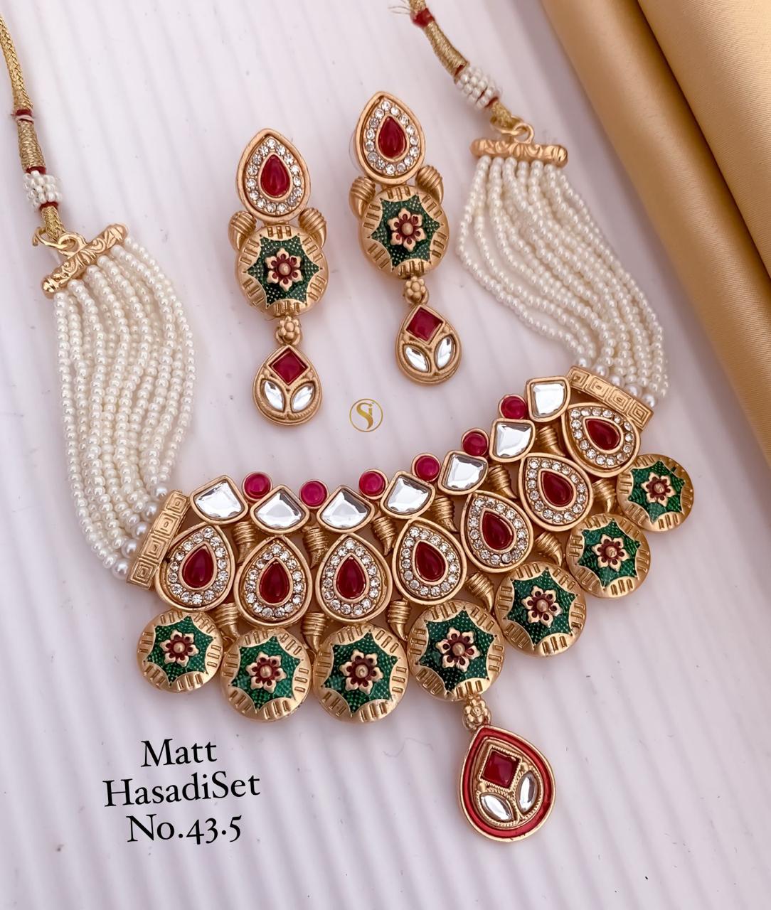 Fancy Matte Gold Plated Hasadi Set 4 Wholesale Online

